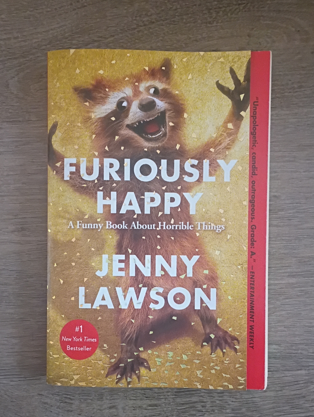 Furiously Happy by Jenny Lawson - Yellow & Red Cover